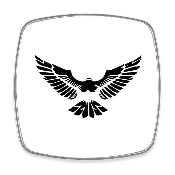 stylized eagle opening its wings in front - Square fridge magnet - white - Front