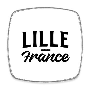 Retro Lille Frankreich Schriftzug - Viereckiger Kühlschrankmagnet - Weiß - Vorne