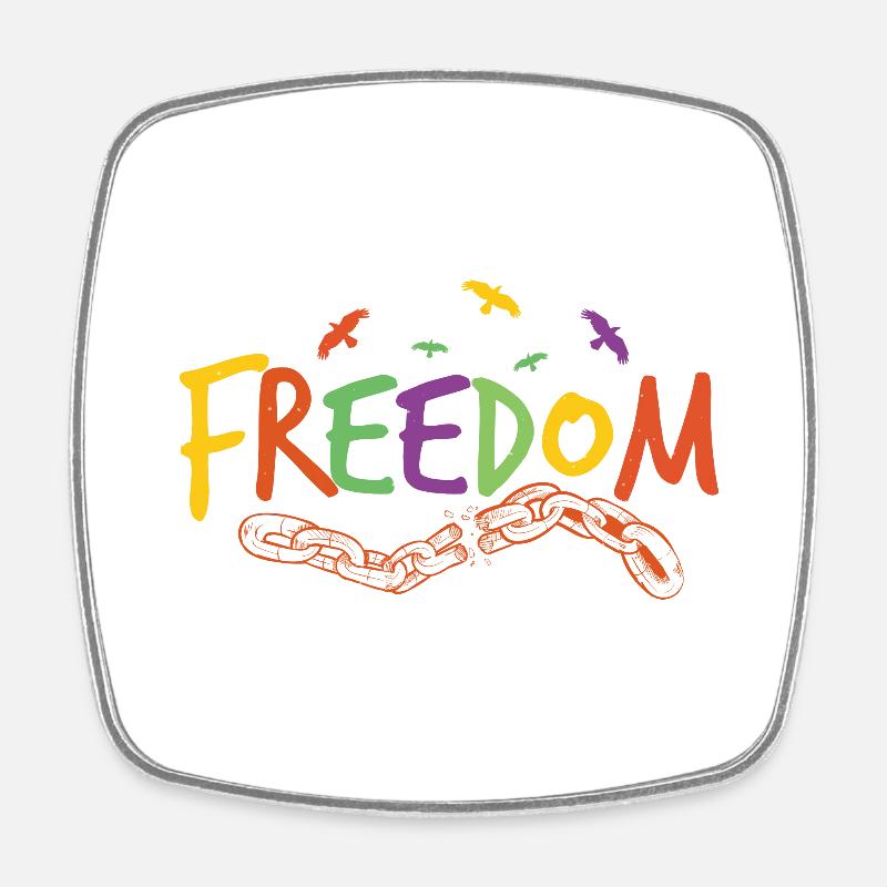 FREEDOM - Square fridge magnet - white