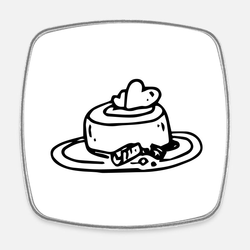 Dessert Praline Confiserie - Square fridge magnet - white