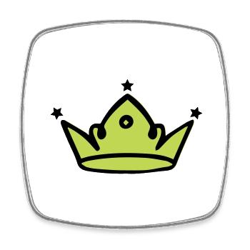 Crown 01 - Square fridge magnet - white - Front