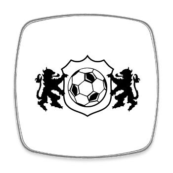 soccer wappen 1 - Viereckiger Kühlschrankmagnet - Weiß - Vorne