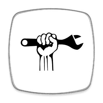 Hand Tool - Square fridge magnet - white - Front