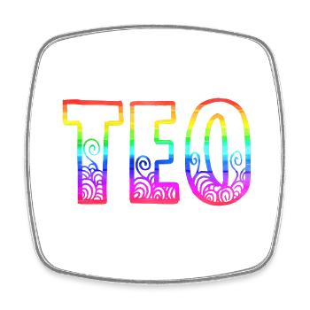 teo rs regenbogen - Viereckiger Kühlschrankmagnet - Weiß - Vorne