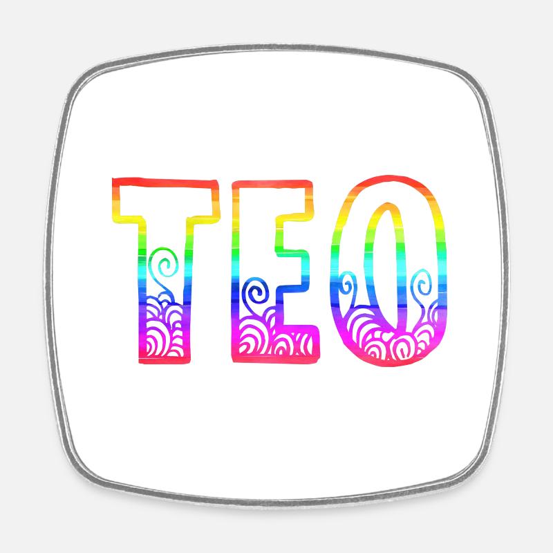 teo rs regenbogen - Viereckiger Kühlschrankmagnet - Weiß
