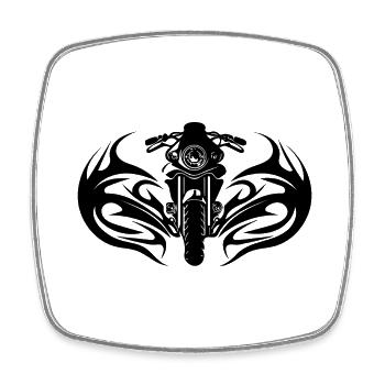 Motorrad Rennsport Tattoo Splash Style - Viereckiger Kühlschrankmagnet - Weiß - Vorne