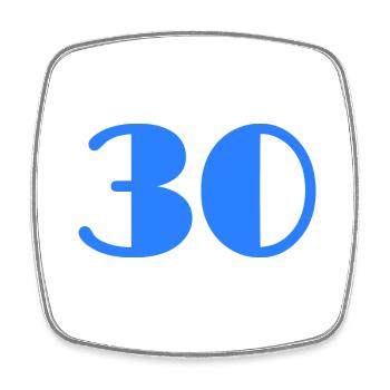 30 YEARS. 30. 30th ANNIVERSARY. 30 YEARS ANNIVERSARY - Square fridge magnet - white - Front
