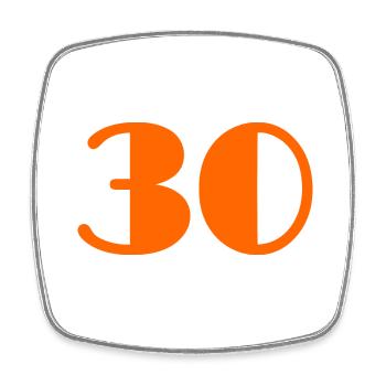 30. 30 ANS. 30e ANNIVERSAIRE. ANNIVERSAIRE 30 ANS - Magnet carré - blanc - Devant