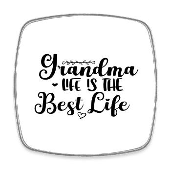 Grandma Life Is The Best Life - Viereckiger Kühlschrankmagnet - Weiß - Vorne