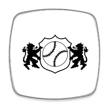 Armoiries du baseball 001 - Magnet carré - blanc - Devant