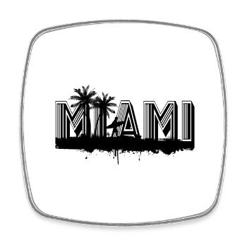 Miami Floride USA Surfeur Summer Beach Palmiers - Magnet carré - blanc - Devant