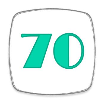 70. 70 YEARS. 70TH ANNIVERSARY. BIRTHDAY 70 YEARS. - Square fridge magnet - white - Front
