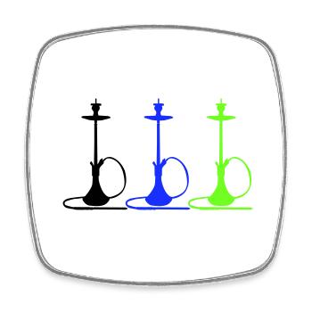 Hookah - Square fridge magnet - white - Front