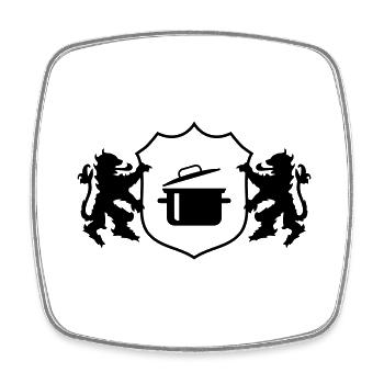 wappen kochtopf - Viereckiger Kühlschrankmagnet - Weiß - Vorne