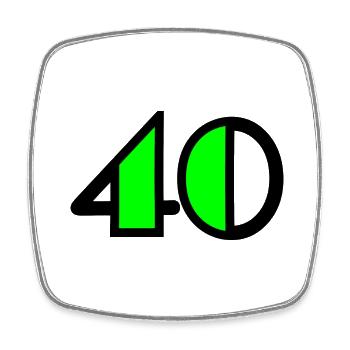 40. ANNIVERSAIRE. HAPPY BIRTHDAY - Magnet carré - blanc - Devant