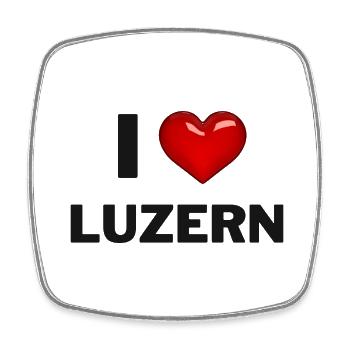 I Love Luzern - Viereckiger Kühlschrankmagnet - Weiß - Vorne