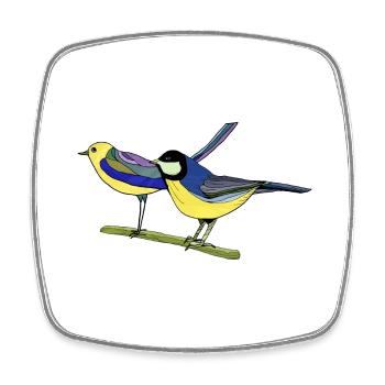Vögel - Viereckiger Kühlschrankmagnet - Weiß - Vorne