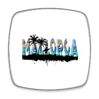 Majorque Summer Sun Beach Sea Palm Trees Party - Magnet carré - blanc - Devant