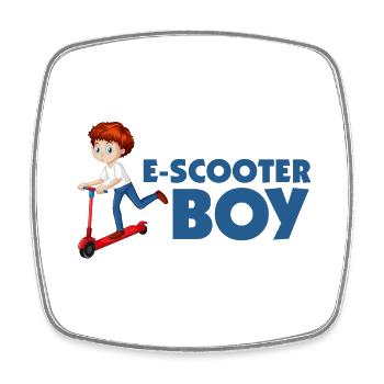 E-Scooter Roller Scooter - Viereckiger Kühlschrankmagnet - Weiß - Vorne