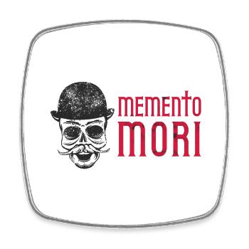 Memento mori / lateinisches Zitat - Viereckiger Kühlschrankmagnet - Weiß - Vorne