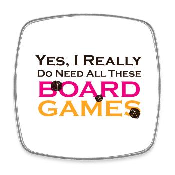 Boardgame Chess Backgammon Game Night - Square fridge magnet - white - Front