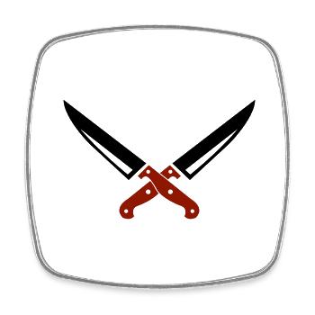 messer 01 - Viereckiger Kühlschrankmagnet - Weiß - Vorne