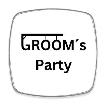 Groom ́s Party - Bachelor Party/JGA - Gallows - Square fridge magnet - white - Front