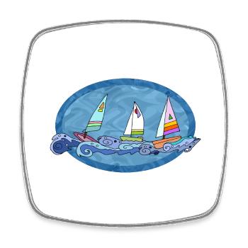 Sailboats - Square fridge magnet - white - Front