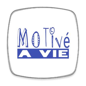 Motivated for life - Square fridge magnet - white - Front