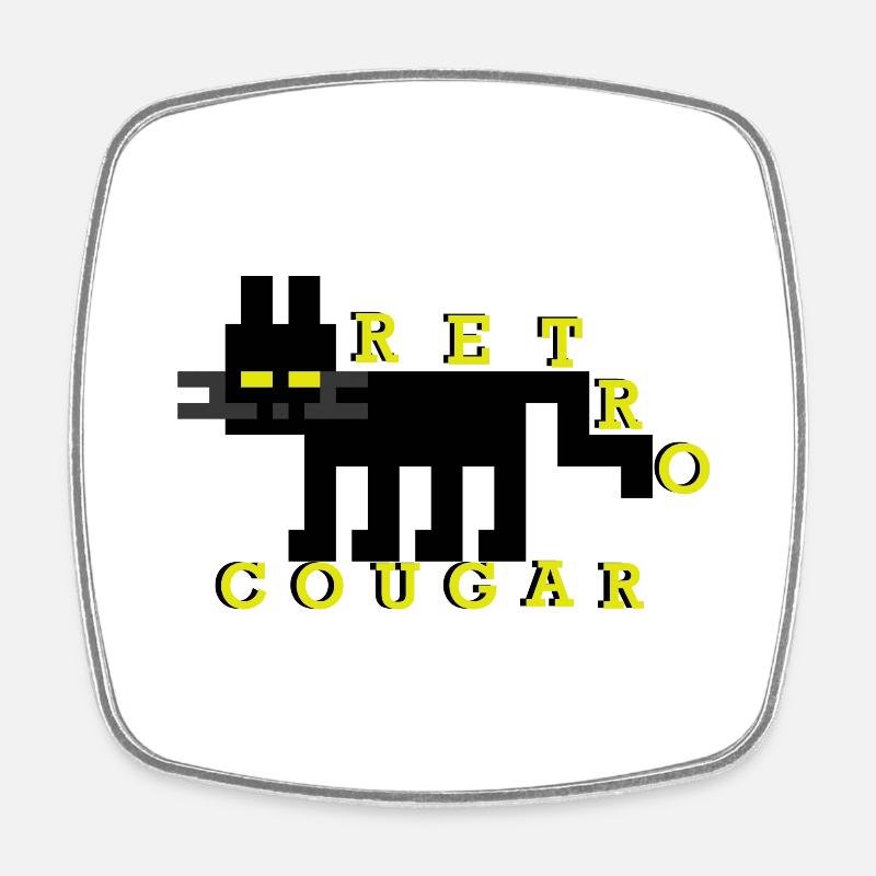 Retrocougar - Square fridge magnet - white