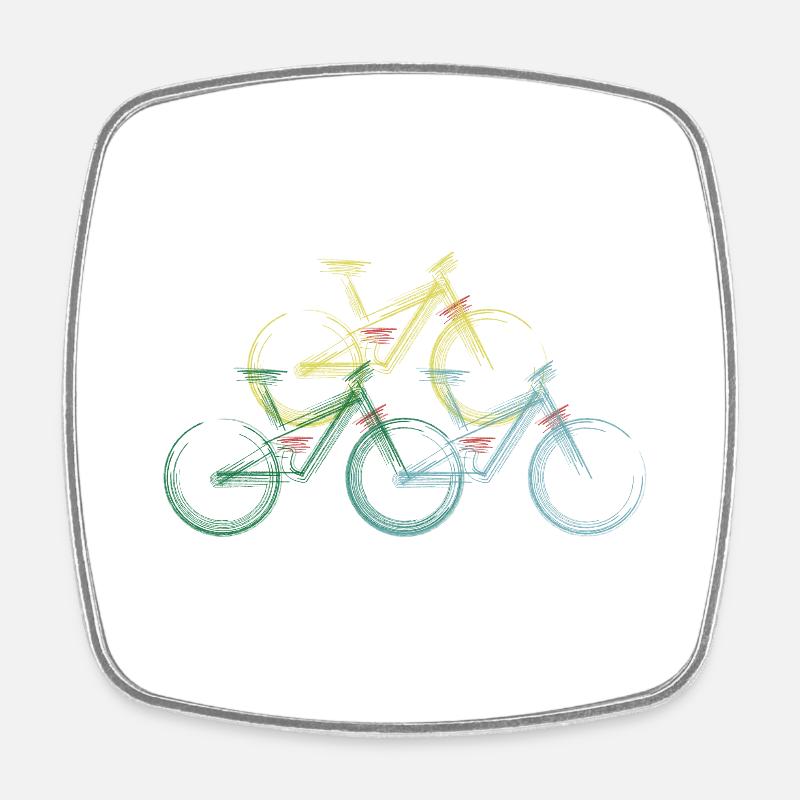 MTB Fully Sketch - Square fridge magnet - white