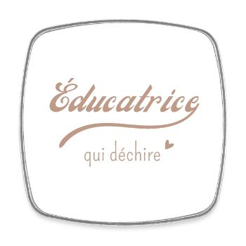 Éducatrice qui déchire - Magnet carré - blanc - Devant