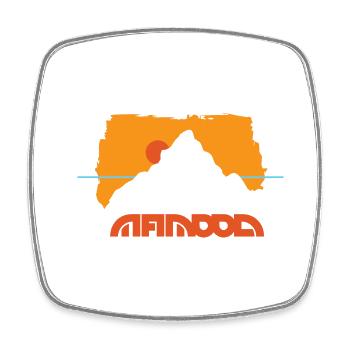 outddor horizon behind the mountain - Square fridge magnet - white - Front