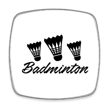 badminton - Viereckiger Kühlschrankmagnet - Weiß - Vorne