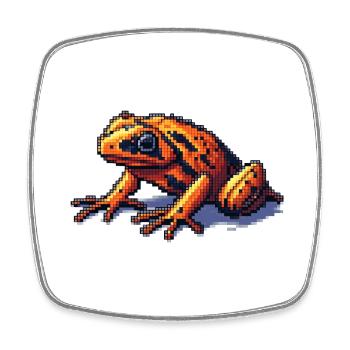 Poison dart frog in retro 8 bit pixel graphics - Square fridge magnet - white - Front