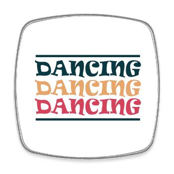 Dancing Dance Music - Viereckiger Kühlschrankmagnet - Weiß - Vorne