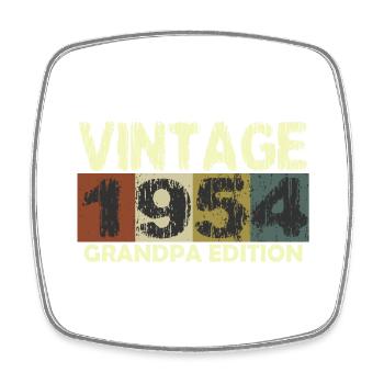 Vintage Birthday retro sunset design - Square fridge magnet - white - Front