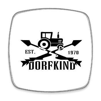 1970 dorfkind nr 1 - Viereckiger Kühlschrankmagnet - Weiß - Vorne