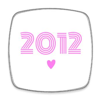Jahrgang 2012 Mädchen - Viereckiger Kühlschrankmagnet - Weiß - Vorne