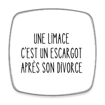 escargot après son divorce - Magnet carré - blanc - Devant