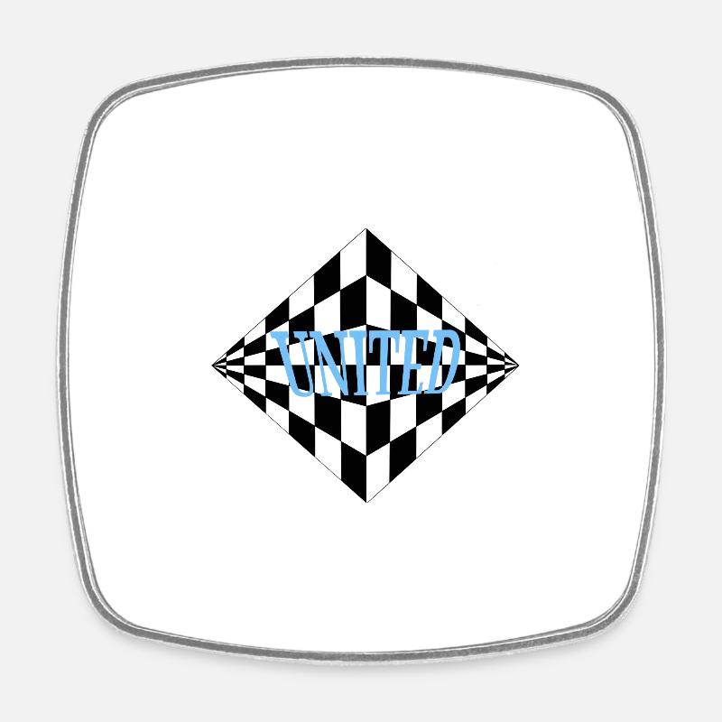 United Chess Patterns - Square fridge magnet - white