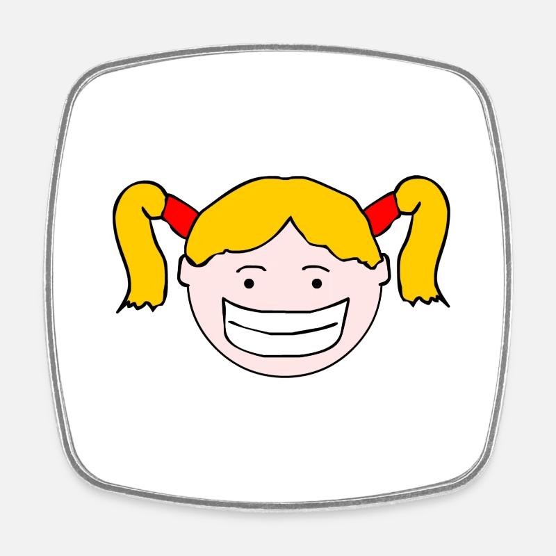 Trudy Walker - Head - Square fridge magnet - white