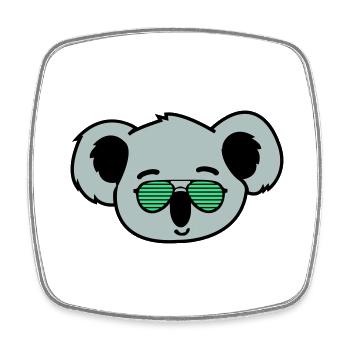 koala cool - Viereckiger Kühlschrankmagnet - Weiß - Vorne