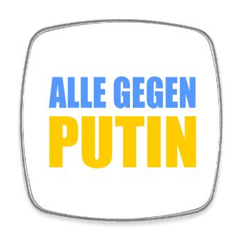 Alle gegen putin - Viereckiger Kühlschrankmagnet - Weiß - Vorne