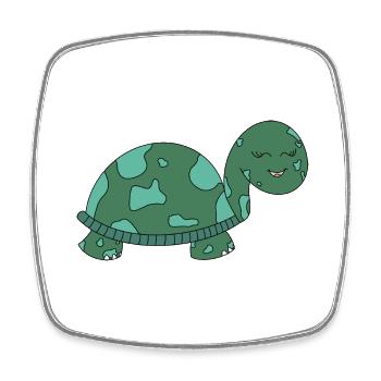 Turtle - Square fridge magnet - white - Front