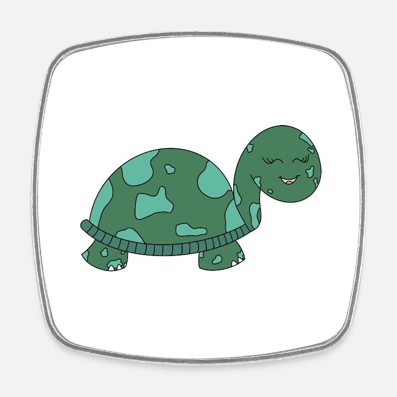 Turtle - Square fridge magnet - white