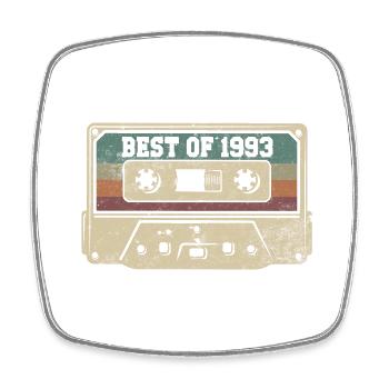 Vintage 1993 Cadeau Anniversaire Rétro Cassette - Magnet carré - blanc - Devant
