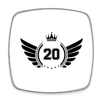 Wappen 20 - Viereckiger Kühlschrankmagnet - Weiß - Vorne