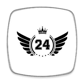 wappen 24 - Viereckiger Kühlschrankmagnet - Weiß - Vorne