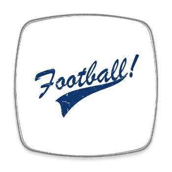 Football vintage - Magnet carré - blanc - Devant